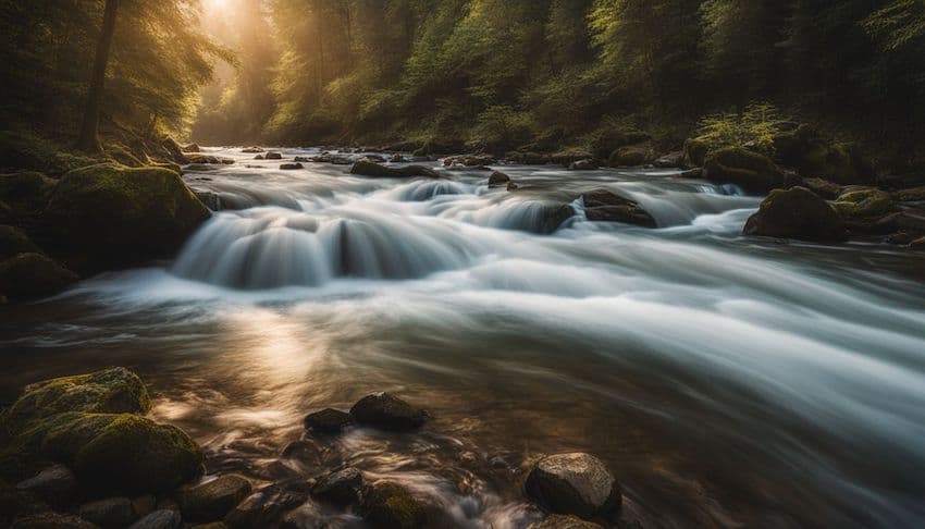 water overflowing in a river